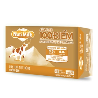 Sữa Nutimilk Tươi Đường Đen Hộp 180ml 1 thùng(48 hộp)