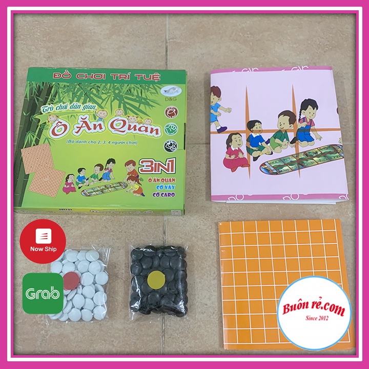 Bộ trò chơi dân gian Ô Ăn Quan 3 in 1( ô ăn quan; cờ vây; cờ caro) cho trẻ  – Buôn rẻ 01351