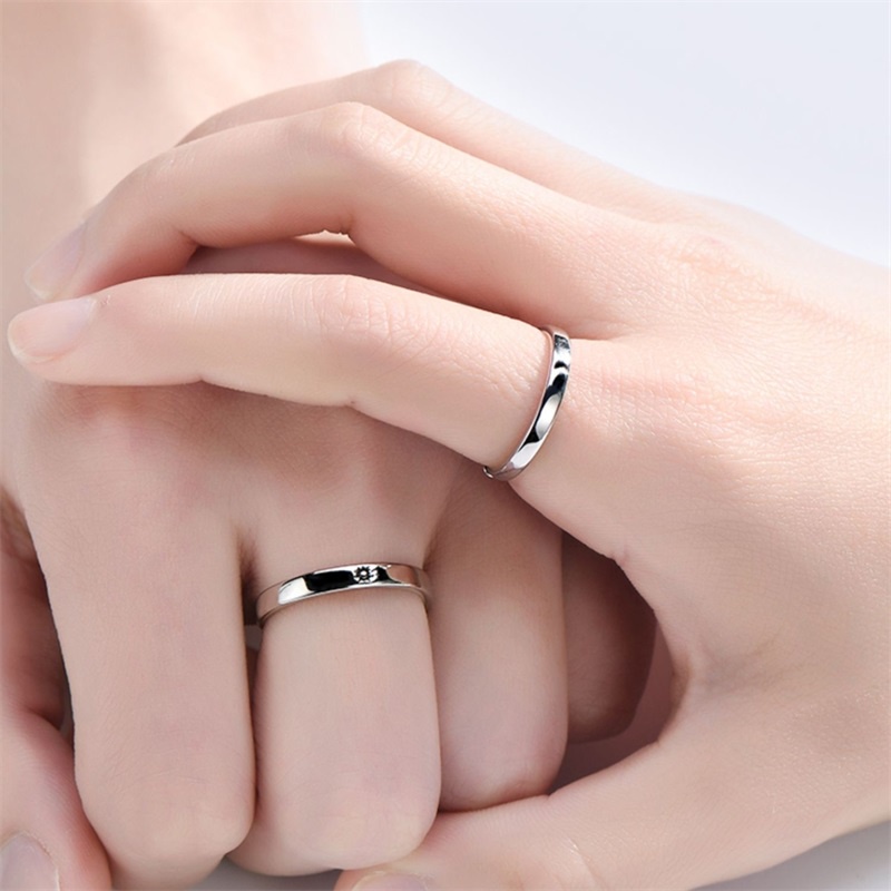 Nhẫn cặp hình mặt trăng/ngôi sao/mặt trăng phong cách Hàn Quốc đơn giản