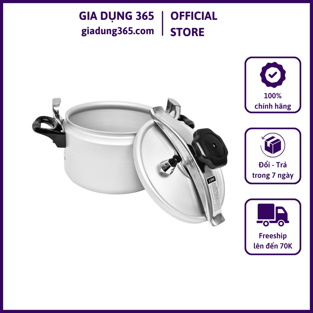 Nồi áp suất nhôm đáy từ 5L Goldsun GPC1930-05IH, BH 12 tháng