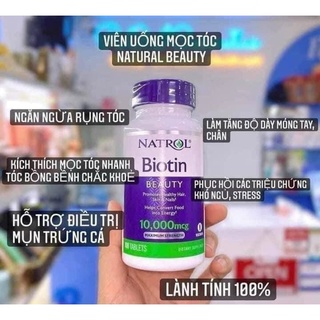 Viên uống natrol biotin 10000mcg tạm biệt nỗi lo rụng tóc - ảnh sản phẩm 1