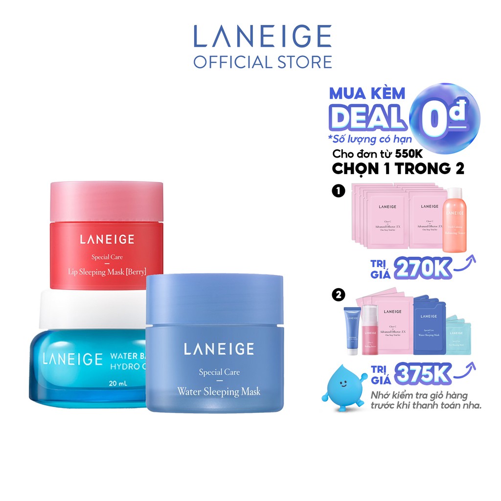 Bộ sản phẩm mini dưỡng ẩm dành cho da Laneige - Best selling moisturizing items