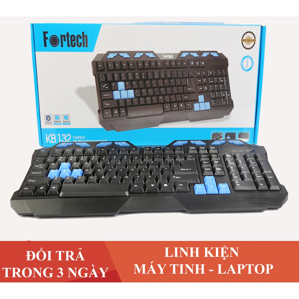 💥 Bàn phím máy tính Fortech KB132 Cổng USB Multimedia - Hàng Chính Hãng | FREE SHIP ĐƠN TỪ 50K