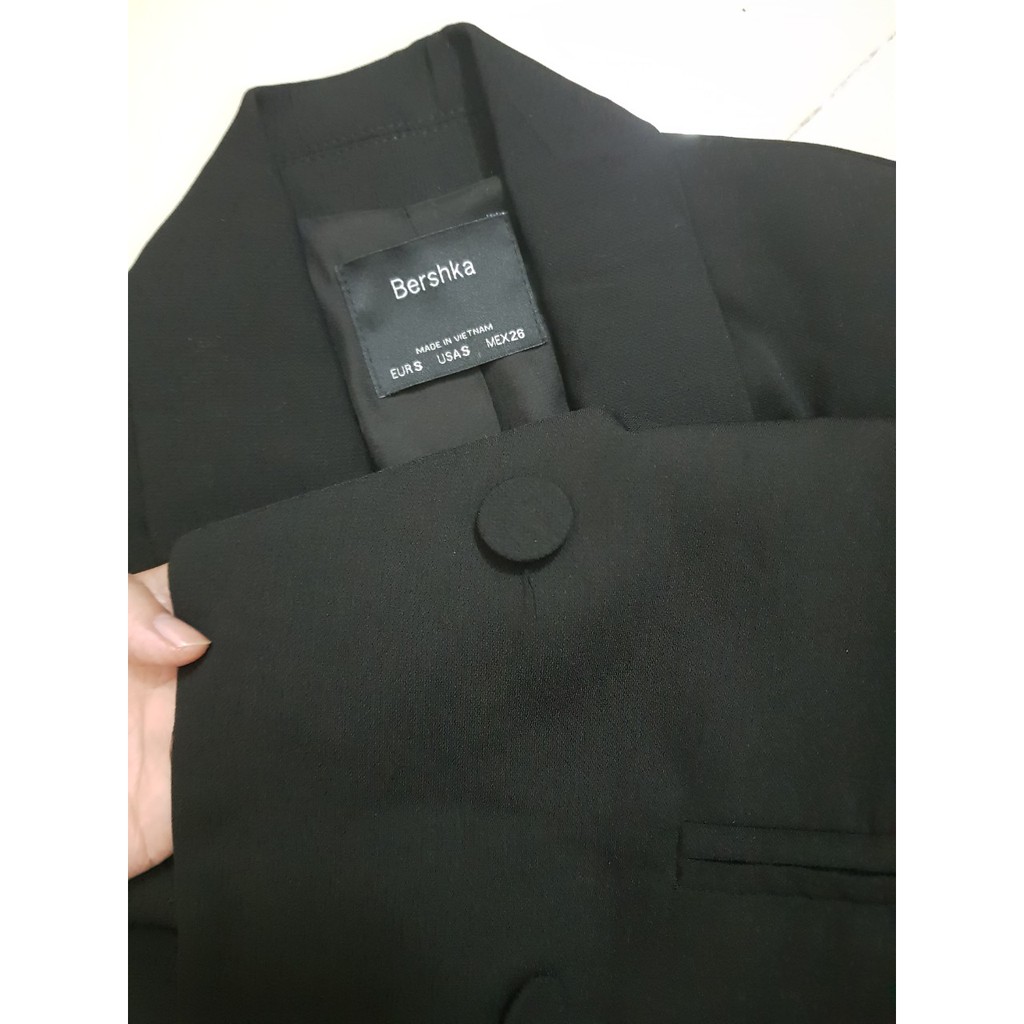 [CÓ VIDEO] Áo khoác vest nữ dáng blazer Bershka màu đen thời trang công sở cao cấp , Fula | BigBuy360 - bigbuy360.vn