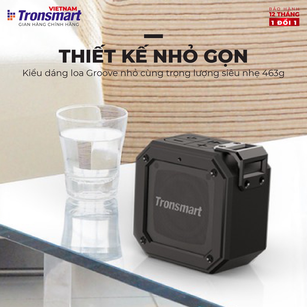 Loa Bluetooth Tronsmart Groove Speaker Chống nước IPX7 TM-322483 - Hàng phân phối chính hãng - Bảo hành 12 tháng 1 đổi 1