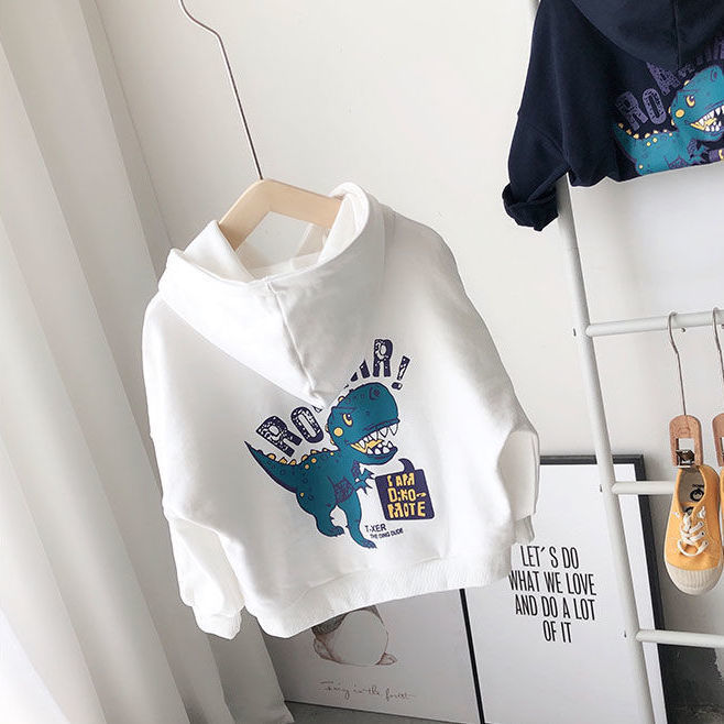 Áo Hoodie Dài Tay In Hình Khủng Long Đáng Yêu Cho Bé