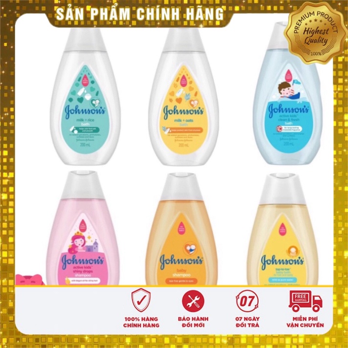 [Chính hãng] Sữa tắm / Dầu gội Johnson’s Baby Chai 200ml - Dùng cho cả mẹ và bé  Date mới