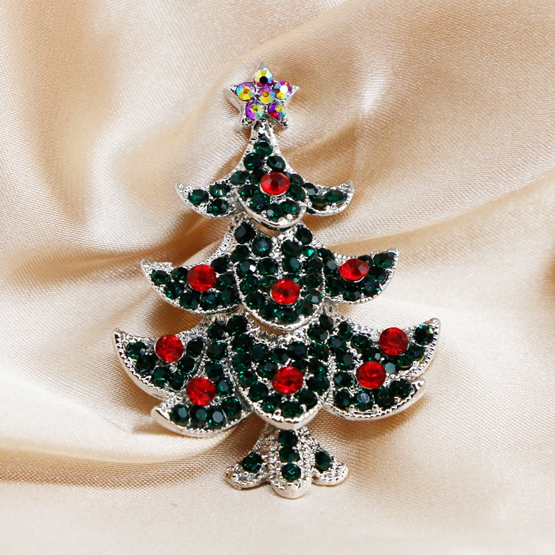 Trâm Cài Áo Hình Cây Thông Giáng Sinh Đính Đá Sơn Dầu Sáng Tạo Thời Trang Dành Cho Trẻ Em