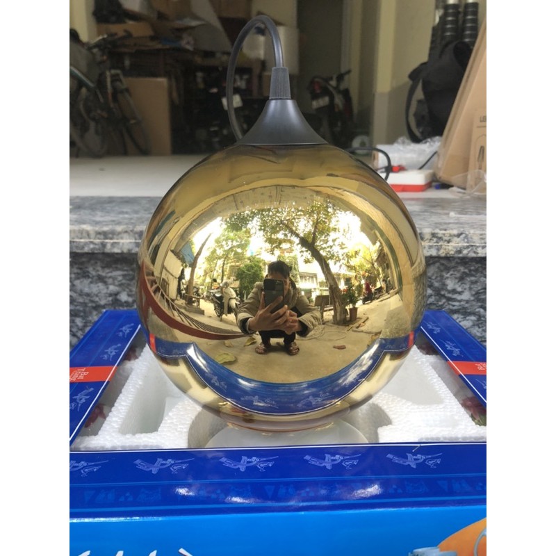 Đèn thả trần chao thủy tinh D200 Màu Vàng