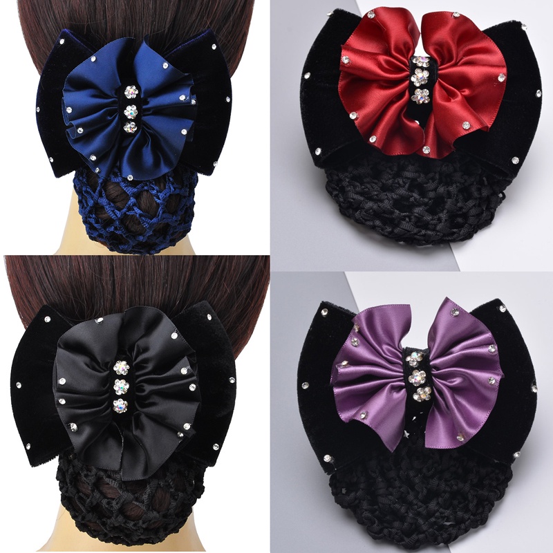 Kẹp Tóc Hình Bông Hoa Phối Lưới Phong Cách Đồng Phục Nhân Viên Văn Phòng