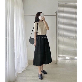 Áo len cộc tay trơn mịn cổ tròn