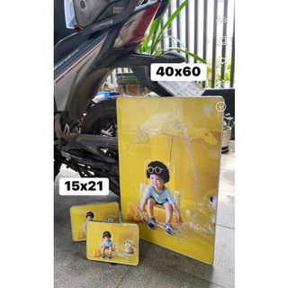 Khung ảnh 40x60cm ép gỗ bo viền TRÁNG GƯƠNG trang trí sinh nhật,thôi thôi,đám cưới