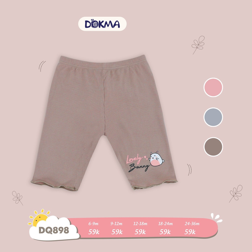 DQ898 Quần legging bé gái Dokma vải cotton tăm (9-36M)