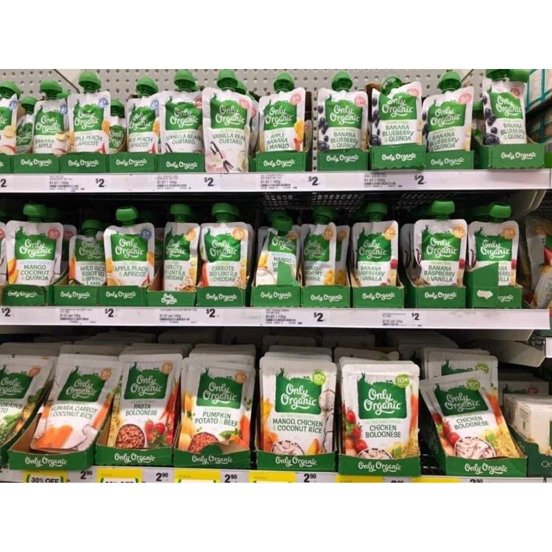Trái cây nghiền/Váng sữa/Sữa chua ăn dặm Organic Úc