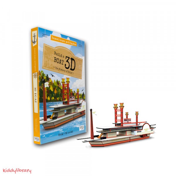 Sách Tiếng Anh và Mô Hình Khoa Học 3D "Travel, Learn and Explore - Build A Boat 3D"