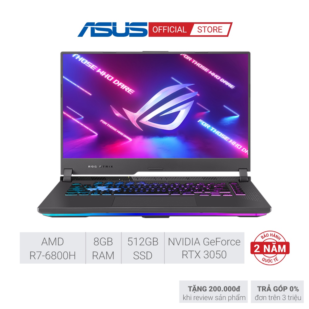 Laptop Asus ROG Strix G513RC-HN038W R7-6800H|8GB|512GB|RTX3050 4GB|15.6'' FHD|Win 11