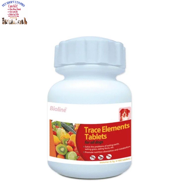 Viên bổ sung máu, Vitamin, Khoáng chất, Vi lượng cho Chó Bioline Pet Nutritional Supplement Hộp 160 viên