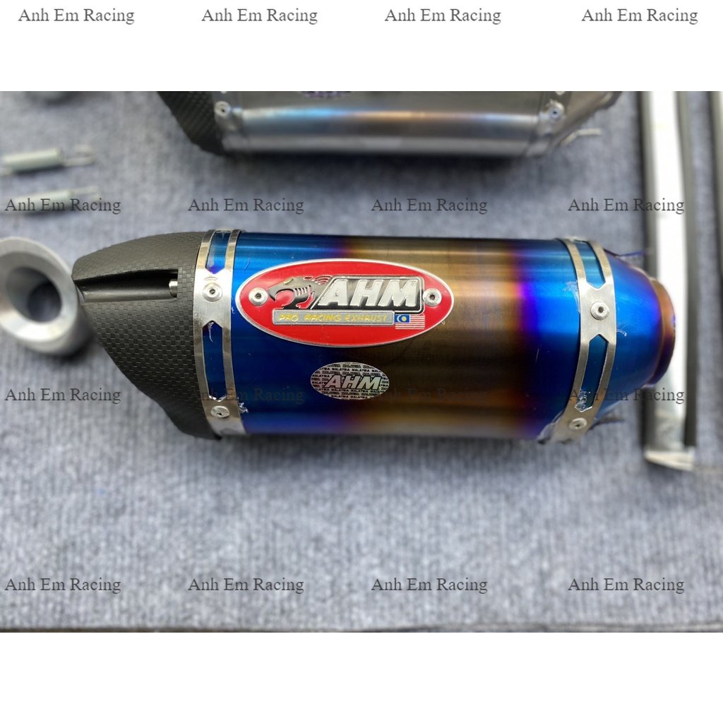 Pô AHM M3 INOX và TITAN mẫu 1:1 Tặng Kèm Tiêu Nhôm CNC