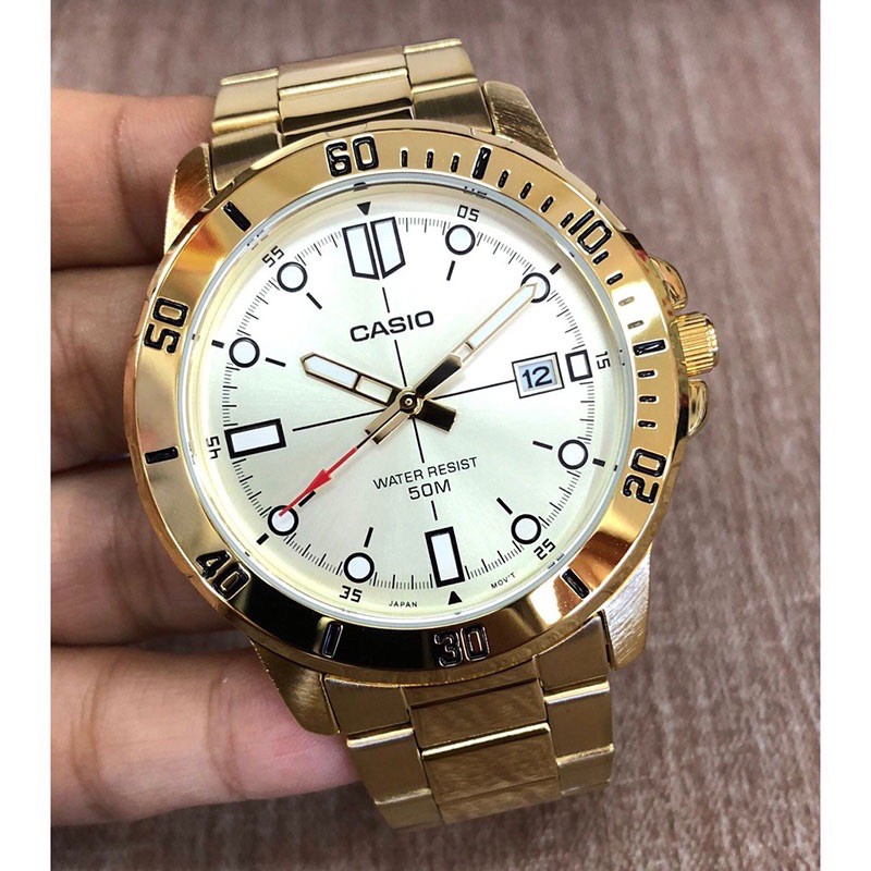 Đồng hồ nam dây kim loại Casio Anh Khuê MTP-VD01G-9EVUDF