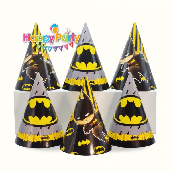 Set trang trí sinh nhật bé trai Bộ phụ kiện chủ đề Batman người dơi - happy birthday