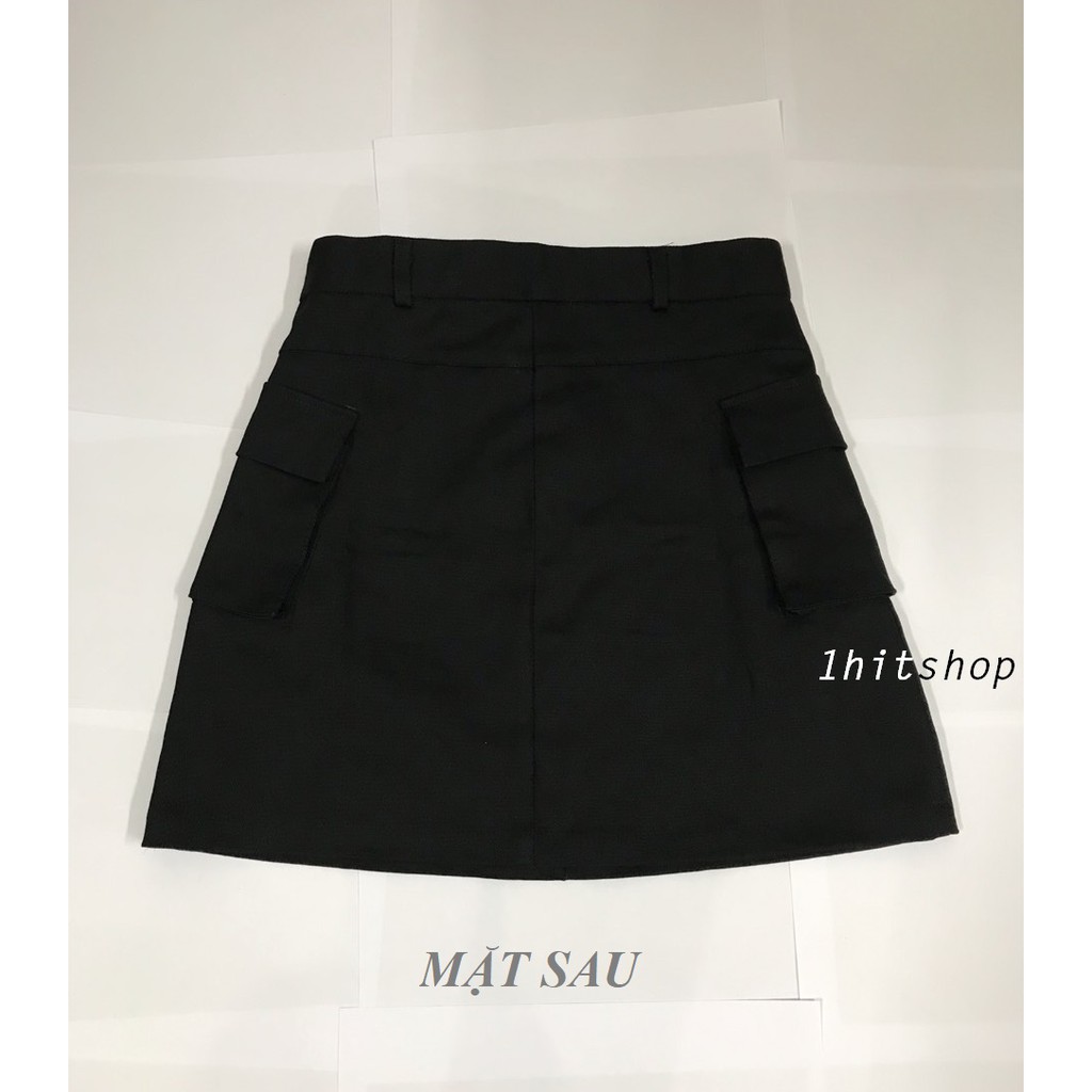 Chân Váy KAKI CHỈ NỔI và TÚI HỘP Nữ  1hitshop