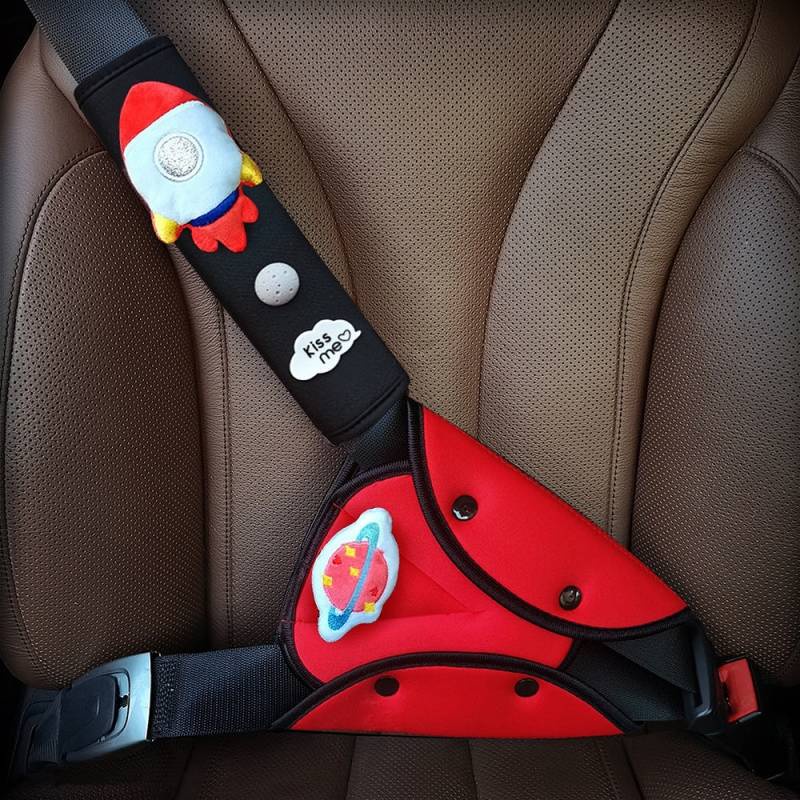 Car Seat Belt Adjustment Cartoon Cute Children Anti-Strangulation Neck Shoulder Sleeve Holder Seat Limit Auxiliary Strap Y3b6