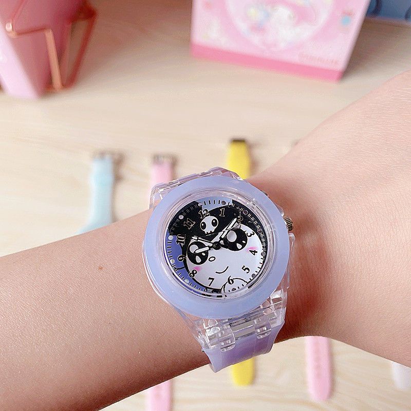 Đồng Hồ Thạch Anh Dạ Quang In Hình Kuromi Junior Hoạt Hình Đáng Yêu Cho Học Sinh Trung Học