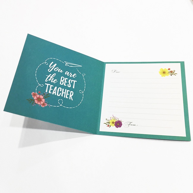 Thiệp vuông tặng thầy cô Bưu thiếp Thank you Teacher, thiệp ghi lời chúc tặng giáo viên các dịp, thiệp 20/11
