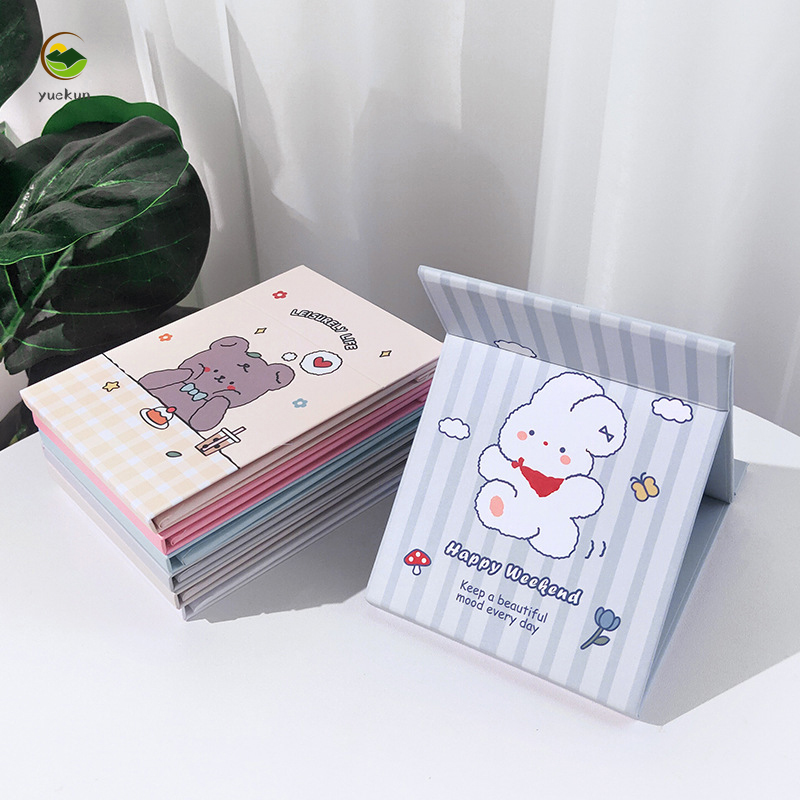 [Hàng mới về] Gương trang điểm dễ thương thiết kế đơn giản có thể gấp gọn tiện dụng