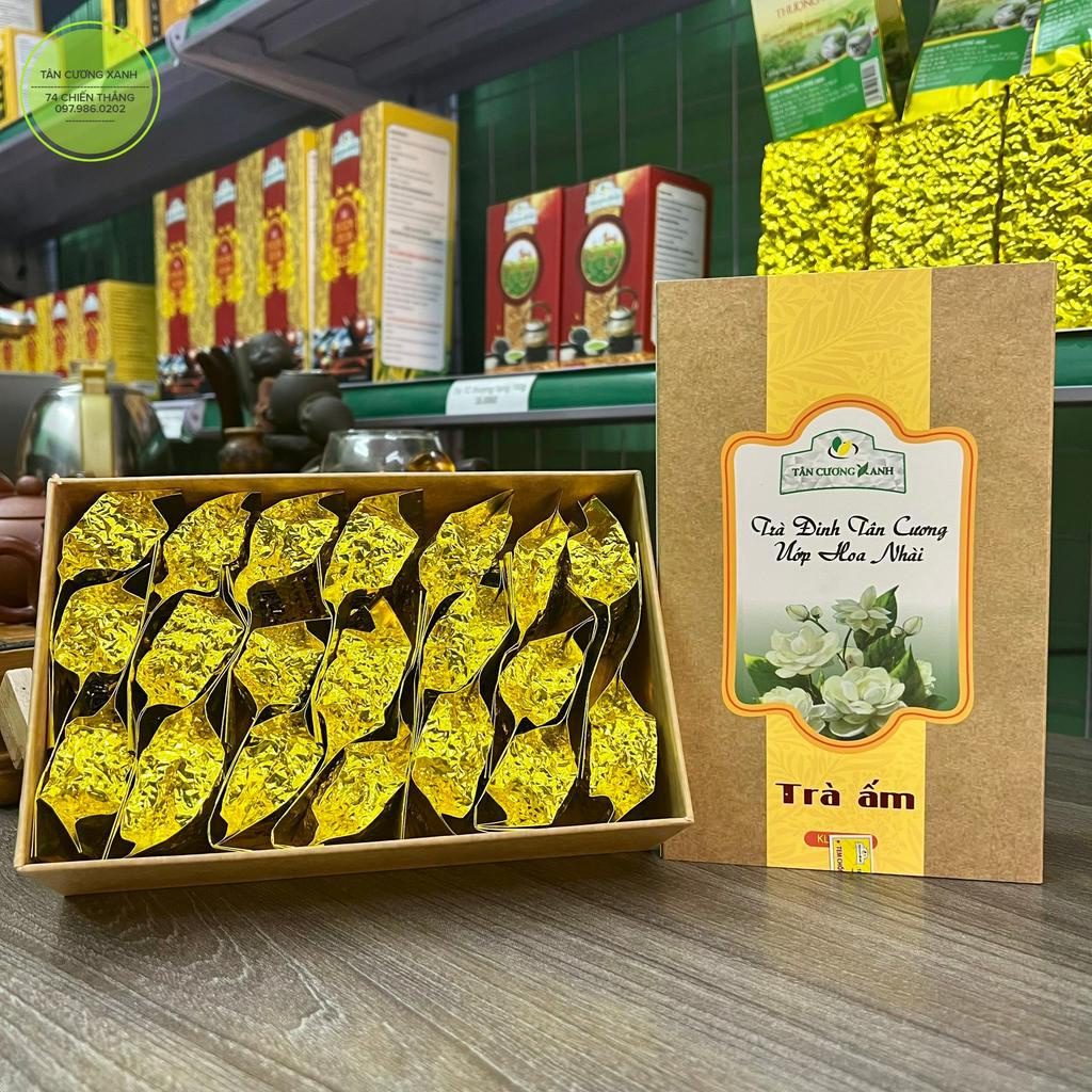 Trà Đinh Ướp Nhài Hộp 200gr - Chè Thái Nguyên Chính Hãng Tân Cương Xanh Thương Hiệu Cúp Vàng Uy Tín