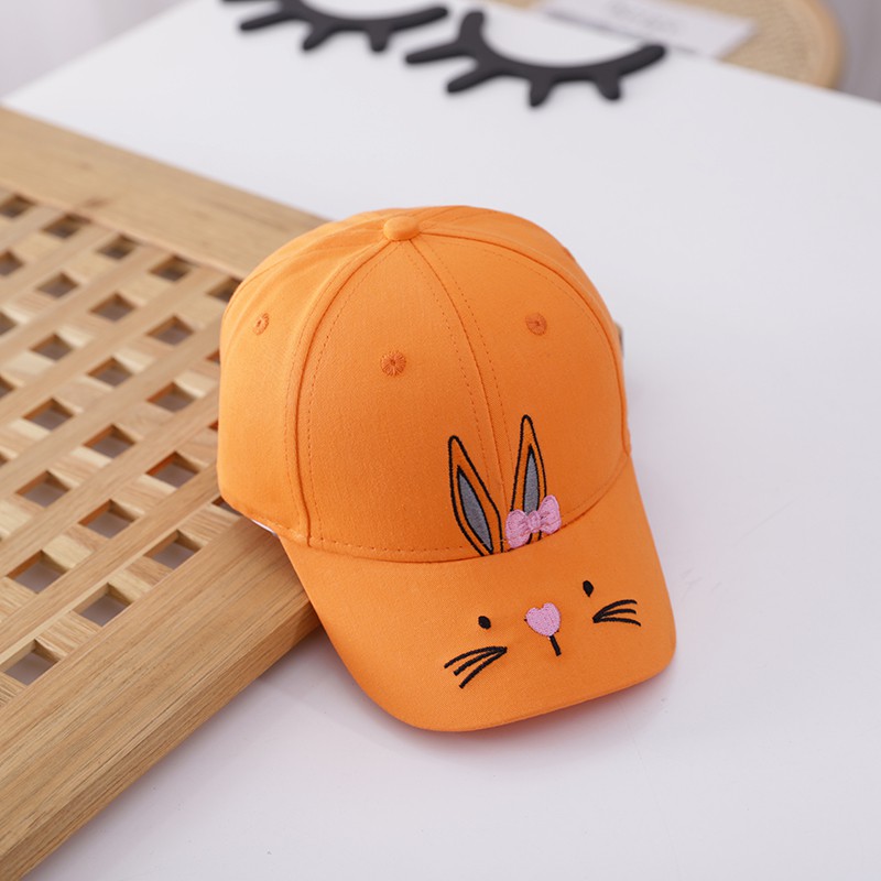 Mũ lưỡi trai thêu hoạt hình thỏ kiểu Hàn Quốc thời trang xuân hè cho bé