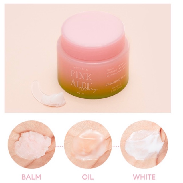 Sáp tẩy trang [Missha] Premium Pink Aloe Cleansing Balm giảm chỉ còn  275,000 đ