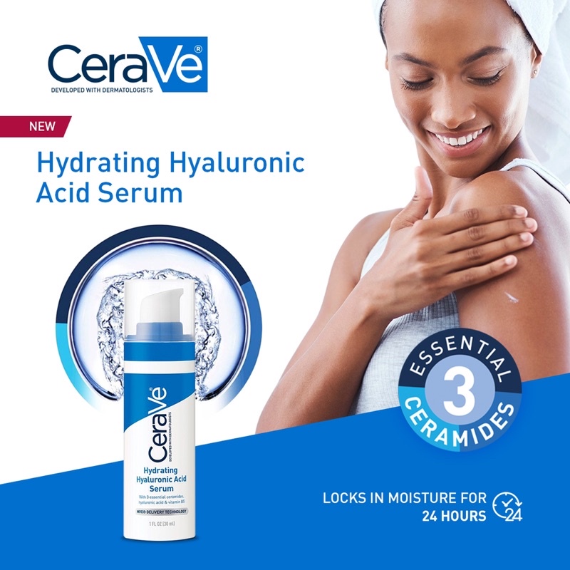 Tinh chất cấp nước CeraVe Hydrating Hyaluronic Acid Serum 30ml Hàng Mỹ