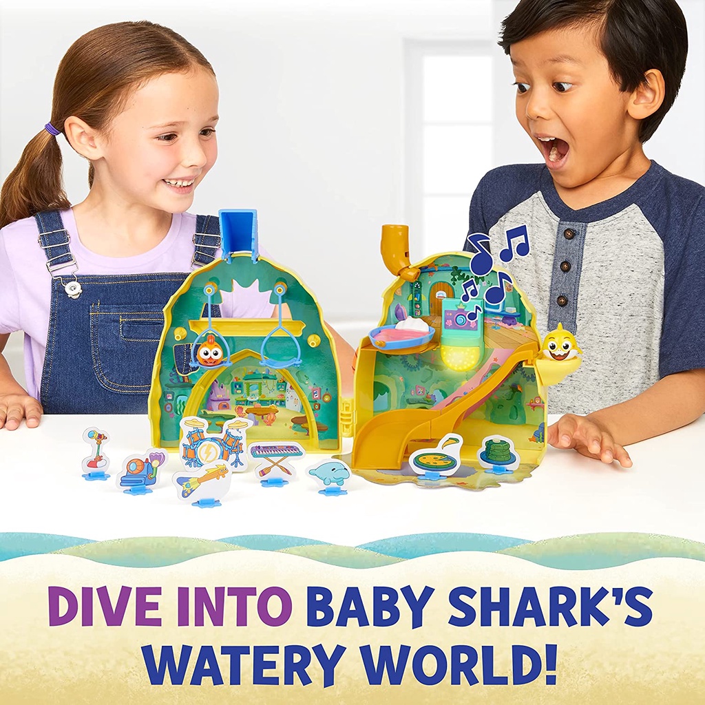 Đồ chơi ngôi nhà WowWee Baby Shark's Big Show Shark House Playset, Light and Sounds Toddler Playset