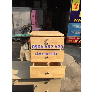 Tủ đầu giường gỗ thông 3 ngăn kéo tiện lợi