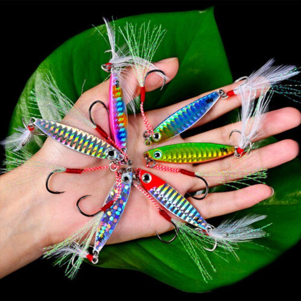 MUVAKO Mồi Câu Cá Giả Bằng Kim Loại Lông Vũ Nhiều Màu Sắc 7g-30g