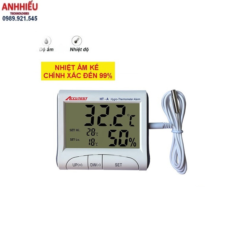 Nhiệt ẩm kế HT A, Đồng hồ đo nhiệt độ độ ẩm Accutest HT-A