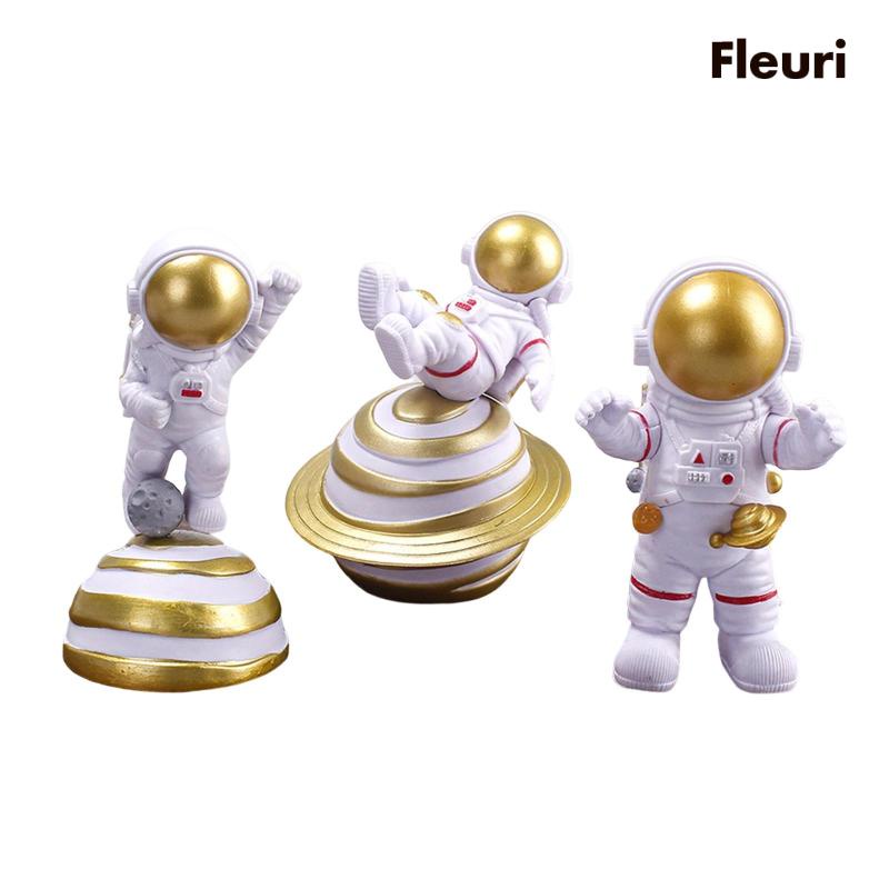 Set 3 Tượng Phi Hành Gia Bằng PVC Trang Trí Phòng Ngủ Cho Bé