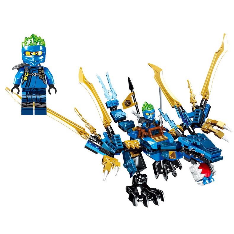 Đồ chơi lắp ráp xếp hình Ninjago Xe Mech Robot Rồng Xanh 4 trong 1 Lemoshop, đồ chơi trẻ em bằng nhựa ABS cao cấp 61035