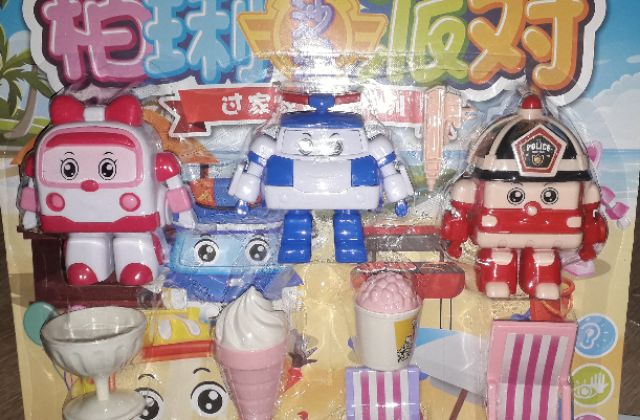 Sét đồ chơi 3 mô hình hình biệt đội Super WingS kèm phụ kiện nghĩ mát bằng nhựa rất đẹp