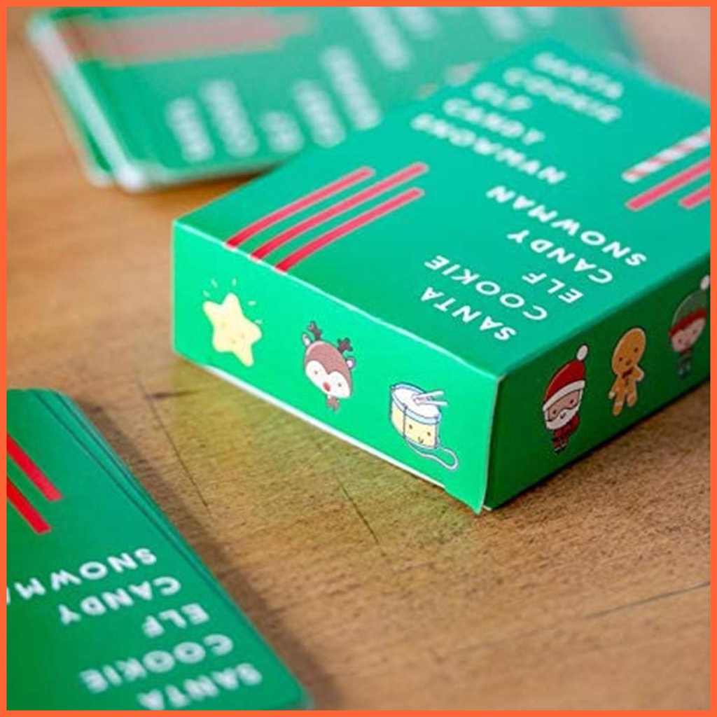 Bộ Thẻ Trò Chơi Hình Ông Già Noel Cookie Elf Trọng Lượng Nhẹ Vui Nhộn Cho Bé