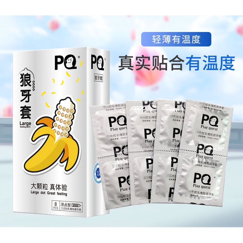 Bao cao su bi lớn PQ tăng cường kích thich hộp 8 chiếc
