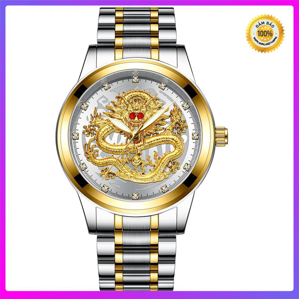 Đồng hồ nam mặt rồng 3D mắt đỏ [ AUTOMATIC ]