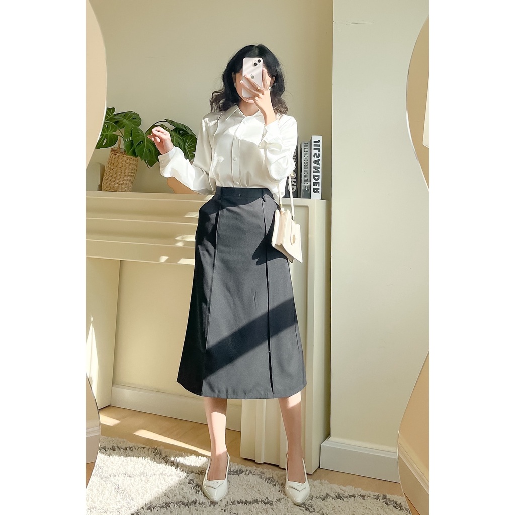 Chân váy dài lưng chun EDINI - V403