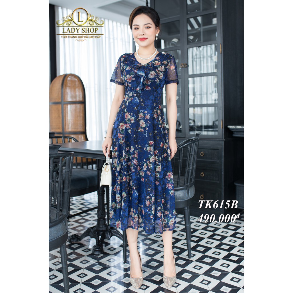 Đầm xòe hoa thiết kế mới mùa hè Ladyshop  TK615