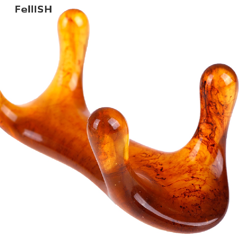 Dụng Cụ Mát Xa Chân Bằng Gua Sha Hình Tam Giác Màu Hổ Phách 439br
