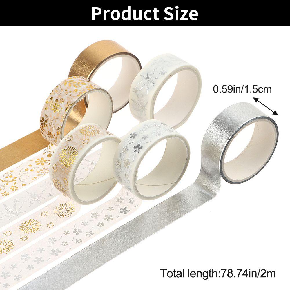 Set 6 Cuộn Băng Dính Washi Lá Vàng Trang Trí Đa Ứng Dụng