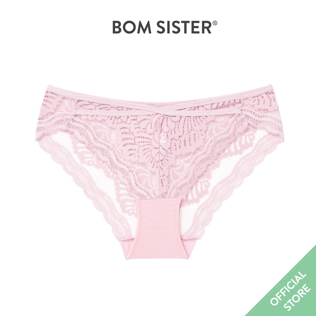 [Mã WABRWA15 giảm 15% đơn 300K] Quần lót ren hoa màu trơn BOM SISTER Q256