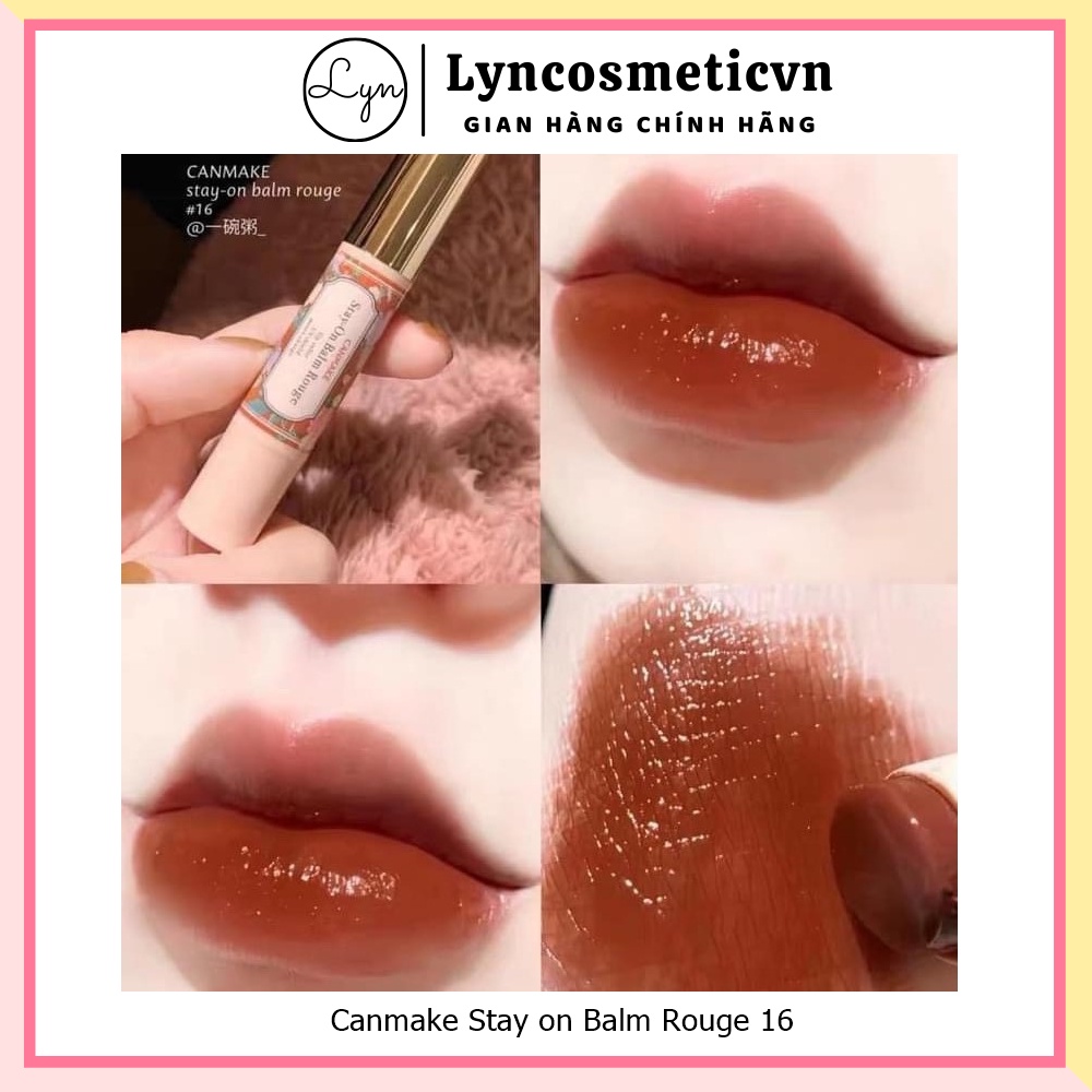 Son dưỡng có màu Canmake Stay on Balm Rouge 16 Màu Trà Sữa