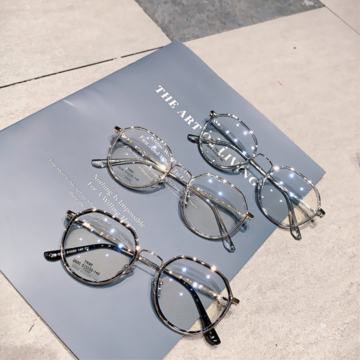 Mắt Kính Gọng Tròn Kim Loại Chống Tia UV Và Ánh Sáng Xanh Dành Cho Nữ